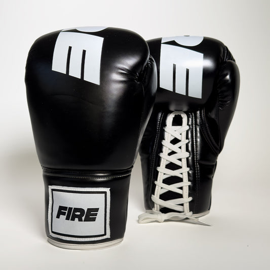 FIRE Black Gloves / White FIRE Logo