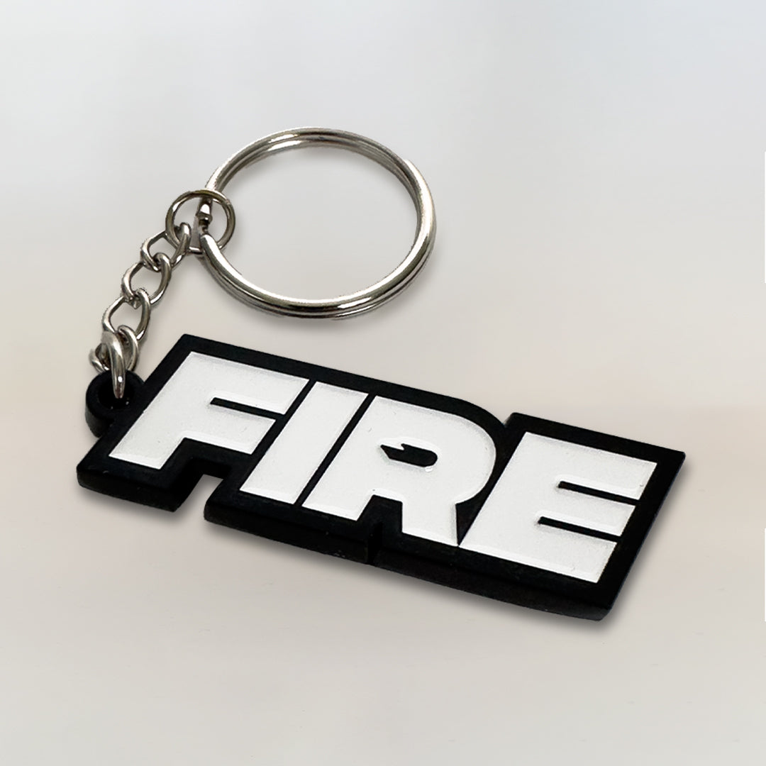 FIRE Black Keychain / White FIRE Logo