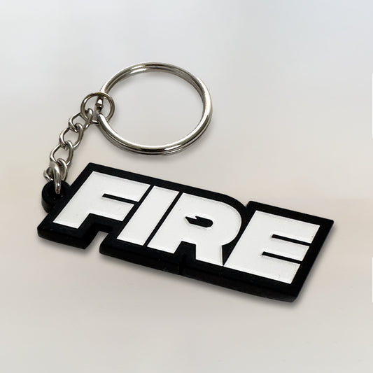 FIRE Black Keychain / White FIRE Logo