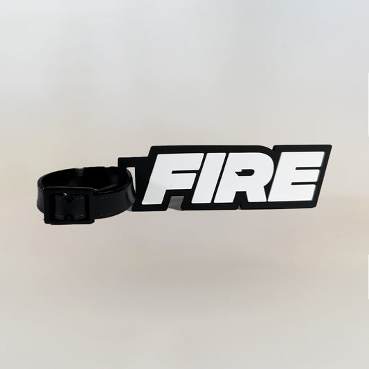 FIRE Black Tag / White FIRE Logo
