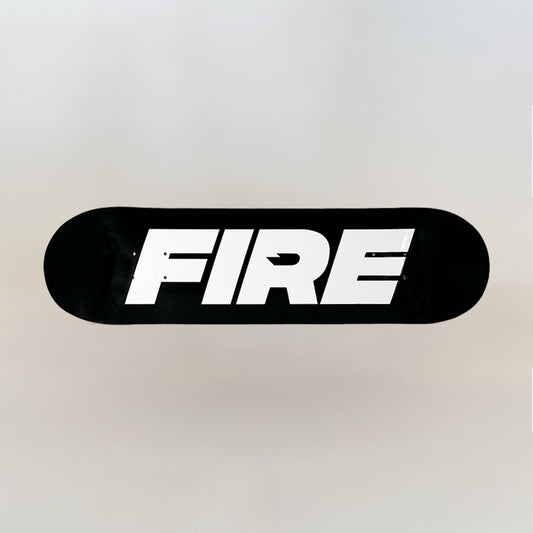 FIRE Black Skateboard / White FIRE Logo